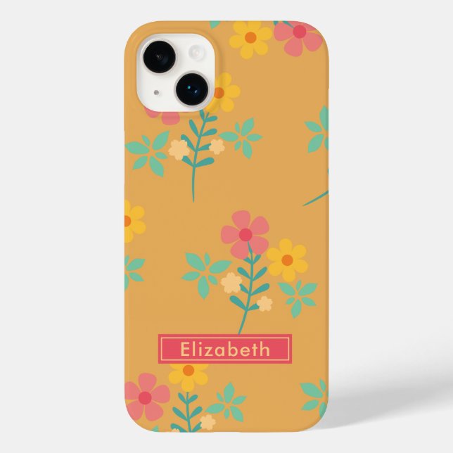 Mustard Retro Daisy Bouquet Case-Mate iPhone 14 Plus Hülle (Rückseite)