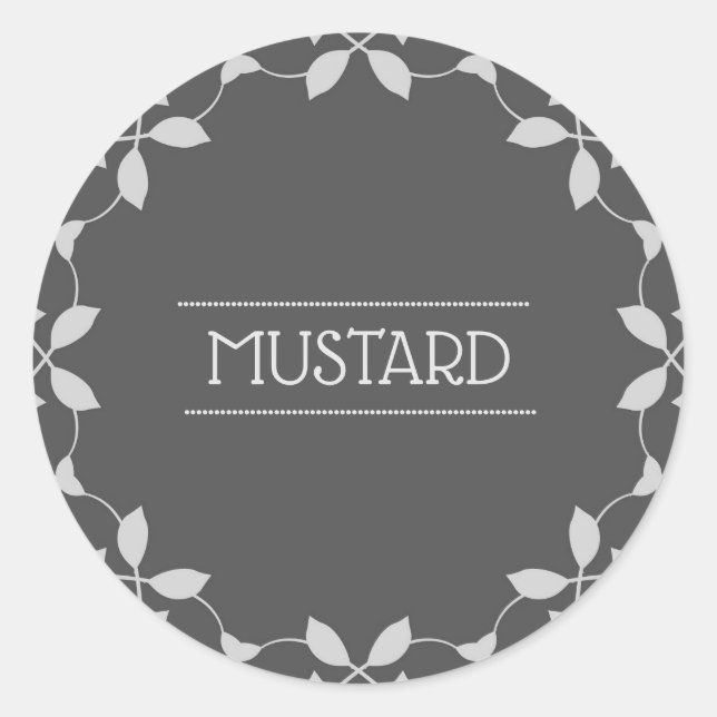 Mustard Spice Jar Labels Stickers (Vorderseite)