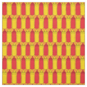 Mustard und Ketchup Muster Stoff