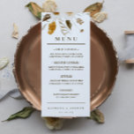 Mustard Watercolor Floral Wedding Dinner Menü Menükarte<br><div class="desc">Feiern Sie Ihren besonderen Tag mit diesen schönen senf Aquarell Blumenmenüs! Matching Hochzeitskollektion verfügbar!</div>