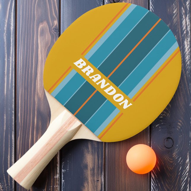 Mustard Wave Board Streifen mit Namen Tischtennis Schläger (Von Creator hochgeladen)