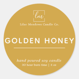 Mustard Yellow Boho Round Candle Label Runder Aufkleber