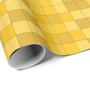 Mustard Yellow Checkerboard Geschenkpapier