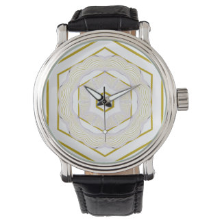 Mustard Yellow Cream Mitte Jahrhundert Moderne Armbanduhr