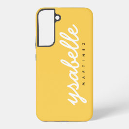 Mustard Yellow Einfaches, feines Skriptname Samsung Galaxy Hülle