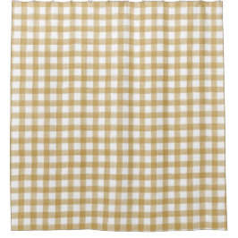 Mustard Yellow English Country Karo Kariert Duschvorhang
