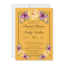 Mustard Yellow Floral Brautparty Einladung