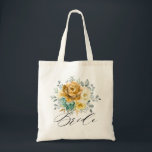 Mustard Yellow Floral Sage Greenery Modern Bride Tragetasche<br><div class="desc">Modern elegant spring / midsummer wedding bride tote bag features a bouquet of soft watercolor mustard yellow roses / peonies with greenery lush green leaves / botanical leaves / eucalyptus / succulents. Please find more matching designs and variations from my "blissweddingpaperie" store. And feel free to contact me for further...</div>