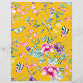 Mustard Yellow Flowers Scrapbook Paper