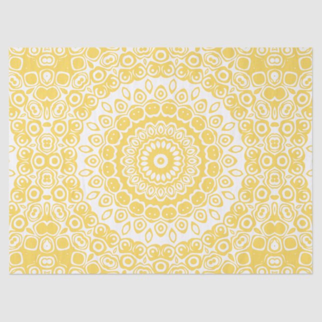 Mustard Yellow Mandala Pattern Seidenpapier (Vorderseite)