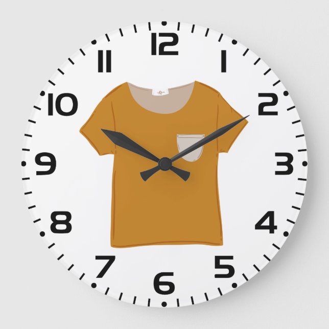 Mustard Yellow Minimalist Top Große Wanduhr (Vorderseite)