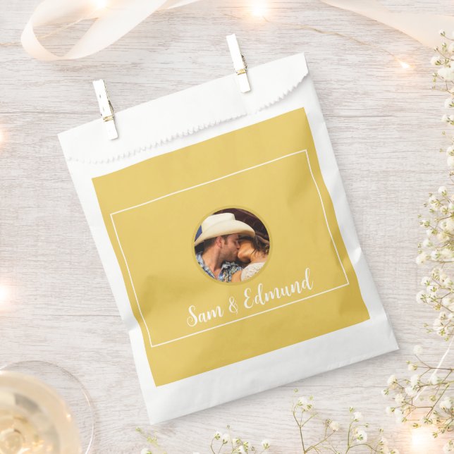 Mustard Yellow Minimalistisch - Foto - Dankeschön- Geschenktütchen (Ausgeschnitten)