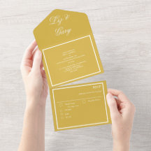 Mustard Yellow Minimalistisch Wedding All-in-one