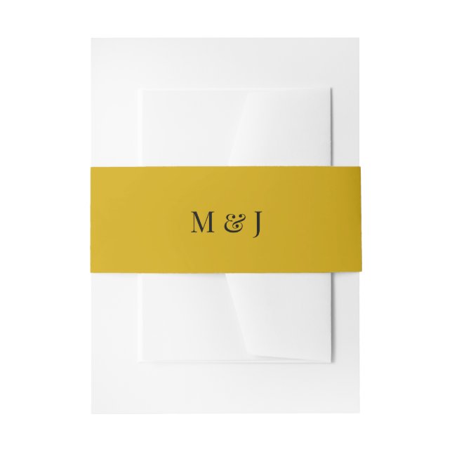Mustard Yellow Minimalistisch Wedding Einladungsbanderole (Vorderseite Beispiel)