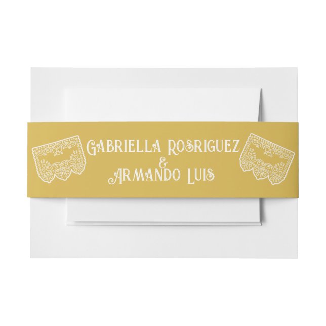 Mustard Yellow Modern Wedding Belly Band (Vorderseite Beispiel)