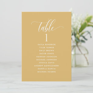 Mustard Yellow Seating Plan Cards mit Gästennamen