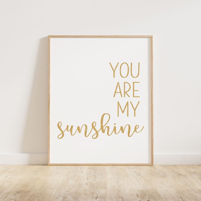 Mustard Yellow Sie sind mein Sonnenschein Poster (You Are My Sunshine, a minimalist typography quote in a mustard yellow distressed texture)