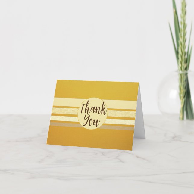 Mustard Yellow Strips Leere Innenseite Dankeskarte (Vorderseite)