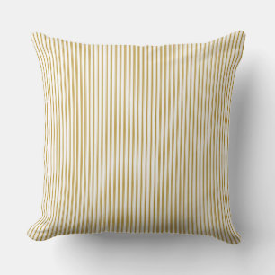 Mustard Yellow Ticking Strip Kissen