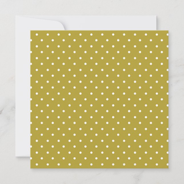  Mustard yellow white polka dots pattern  Dankeskarte (Vorderseite)