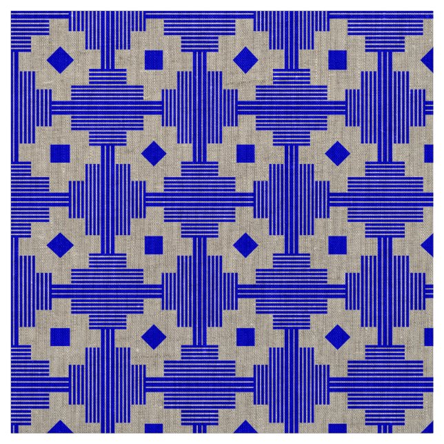 Muster 061214 - Blau mit Weiß Stoff (Muster)