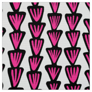 Muster 070515 - Schwarzes und Pink auf Weiß Stoff