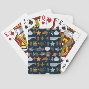 Muster 1 der Meeresbewohner Spielkarten