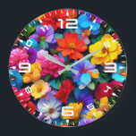Muster-75647 für mehrfarbige Blume Große Wanduhr<br><div class="desc">Muster-75647 für mehrfarbige Blume</div>
