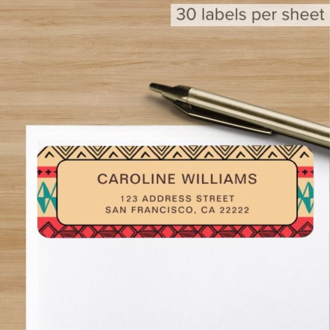 Muster Abstrakt Boho Vintage Rücksendeadresse (Von Creator hochgeladen)