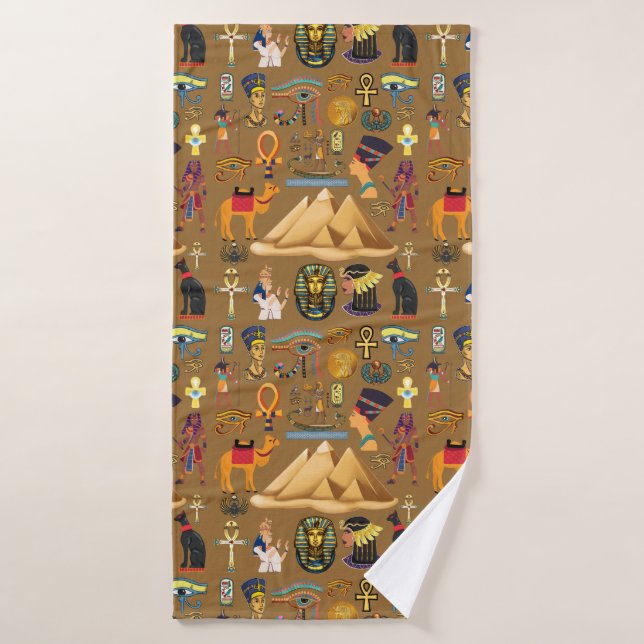 Muster altertümliches ägyptisches Hieroglyphiksymb Badehandtuch (Badehandtuch)