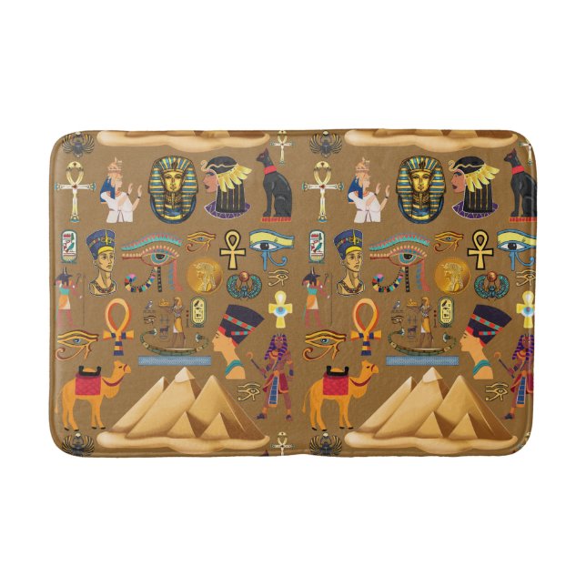 Muster altertümliches ägyptisches Hieroglyphiksymb Badematte (Vorderseite)