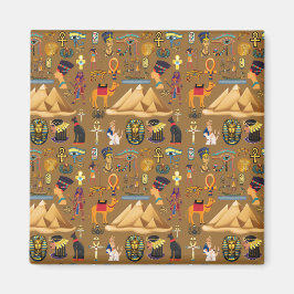 Muster altertümliches ägyptisches Hieroglyphiksymb Magnet