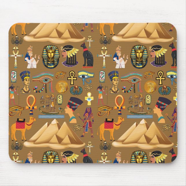 Muster altertümliches ägyptisches Hieroglyphiksymb Mousepad (Vorne)