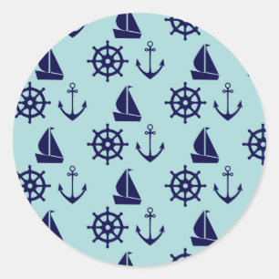 Muster am Meer Runder Aufkleber