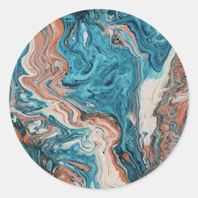 Muster-Aufkleber : Kunstdesign mit anderen Farben Runder Aufkleber (Vorderseite)