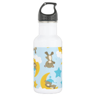 Muster aus Bären, Süße Bären, Teddybären, Sterne Edelstahlflasche