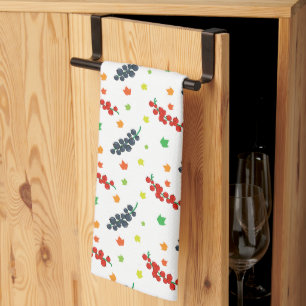 Muster aus Beeren, Rotbeere, Blaubeere, Obst Geschirrtuch