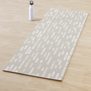 Muster aus beigen und weißen, unbedruckten Linien Yogamatte