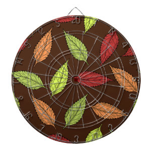 Muster aus Blättern, bunte Blätter, Herbstblätter Dartscheibe