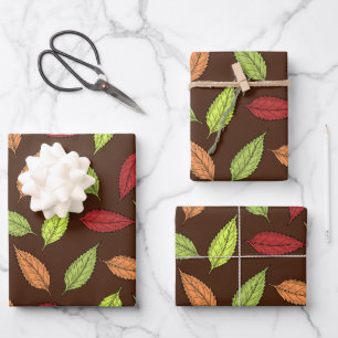 Muster aus Blättern, farbenfrohe Blätter, Herbstbl Geschenkpapier Set