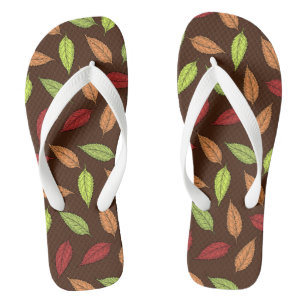 Muster aus Blättern, Farbige Blätter, Herbstblätte Flip Flops