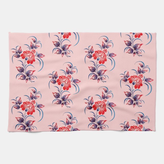 Muster aus Blumen Geschirrtuch (Horizontal)