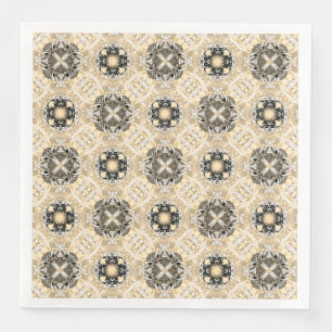 Muster aus Gold, Beige, Taupe und schwarzen Edelst Serviette
