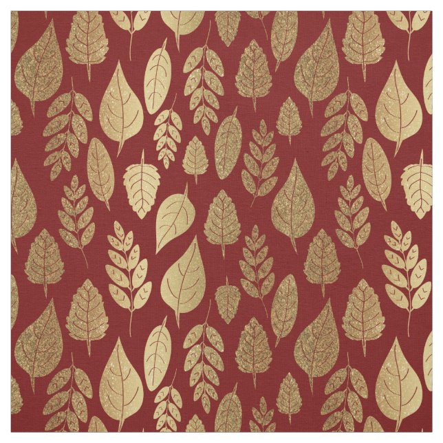 Muster aus Gold und Rotem Lef Stoff (Muster)