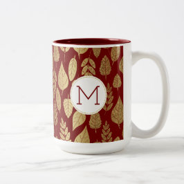 Muster aus Gold und Rotem Lef Zweifarbige Tasse