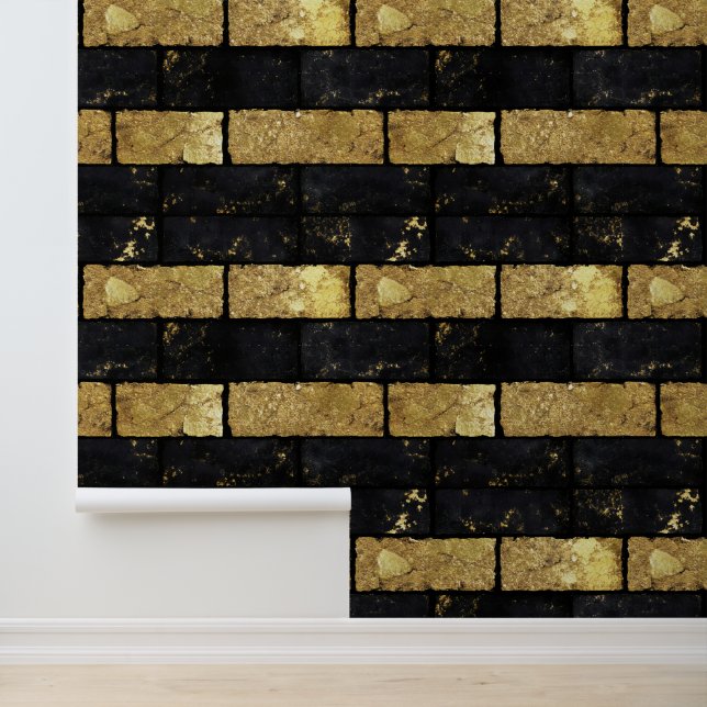 Muster aus Gold und Schwarz Tapete (Anwendung)
