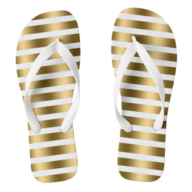 Muster aus Gold und Weiß Flip Flops (Fußbett)
