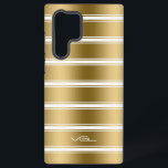 Muster aus Gold und Weiß Samsung Galaxy Hülle<br><div class="desc">Gold und weiße Streifen in einem Muster. Einfache minimalistische Gestaltung.</div>