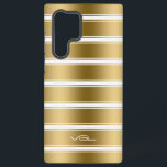 Muster aus Gold und Weiß Samsung Galaxy Hülle<br><div class="desc">Gold und weiße Streifen in einem Muster. Einfache minimalistische Gestaltung.</div>