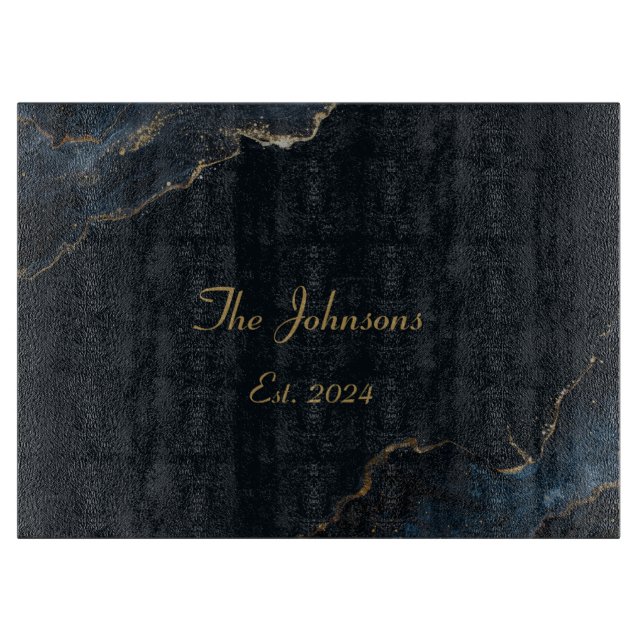 Muster aus kundenspezifischem Marmor, Blauer Akzen Schneidebrett (Vorderseite)